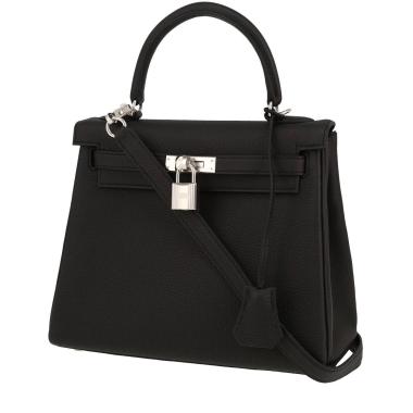 Hermès  Kelly 25 cm handbag  in black togo leather