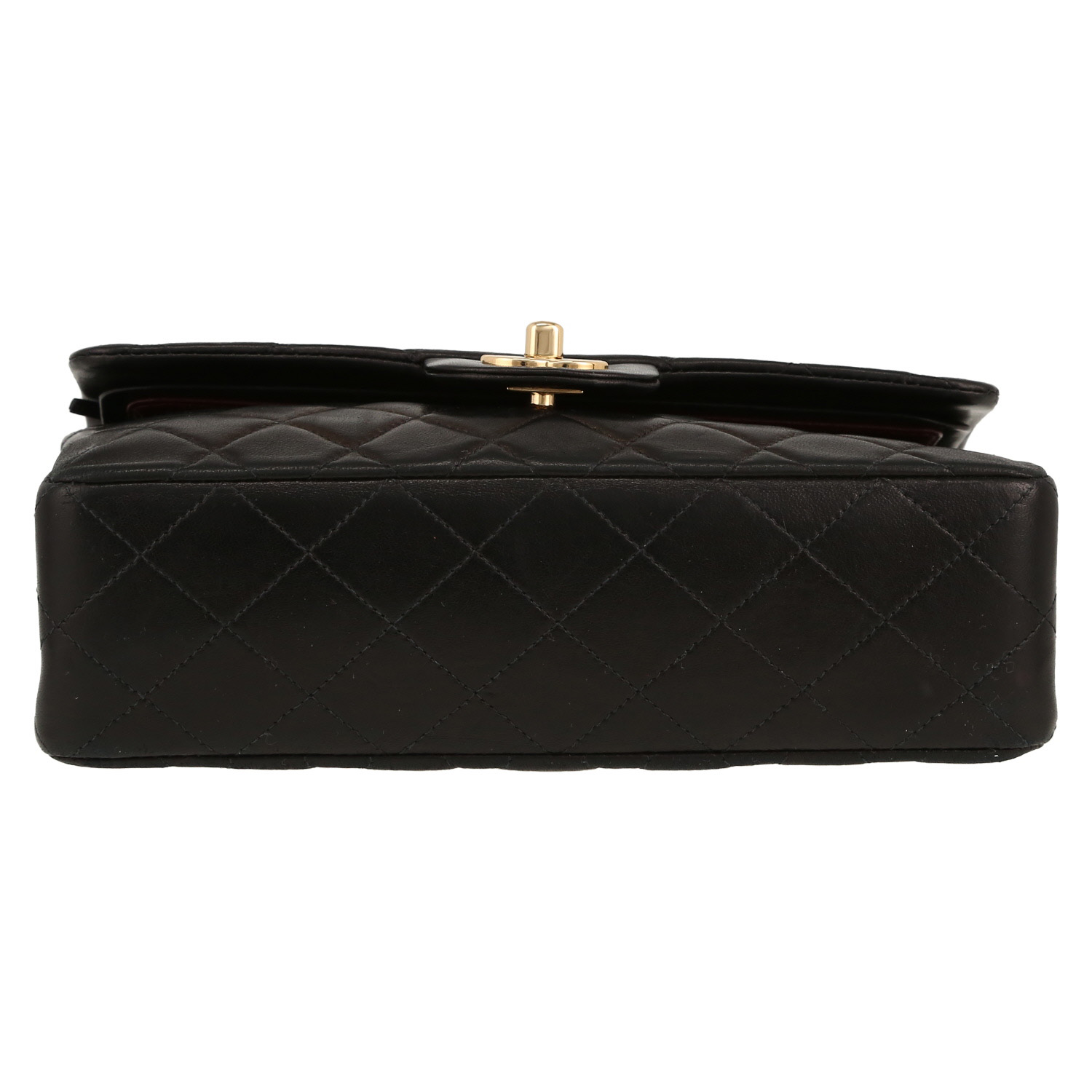 Chanel  Timeless Petit shoulder bag  in black quilted leather - Detail D1