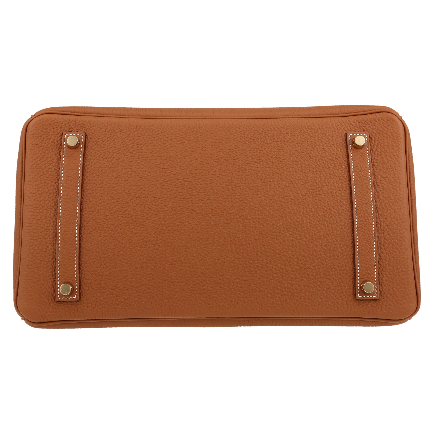 Bolso de mano Hermès  Birkin 35 cm en cuero togo color oro - Detail D1