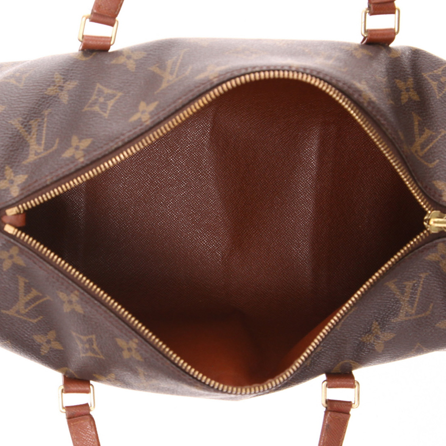 Louis Vuitton  Papillon handbag  in brown monogram canvas  and brown leather - Detail D3