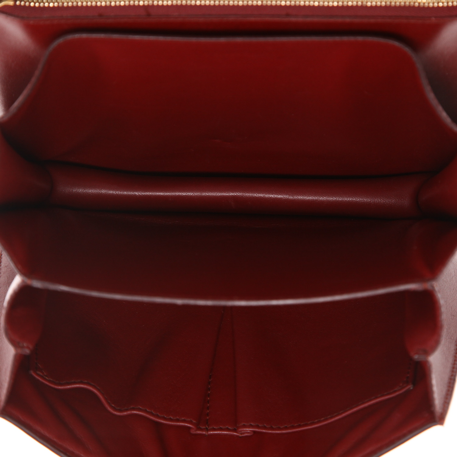 Sac bandoulière Celine  Classic Box en cuir box bordeaux - Detail D3