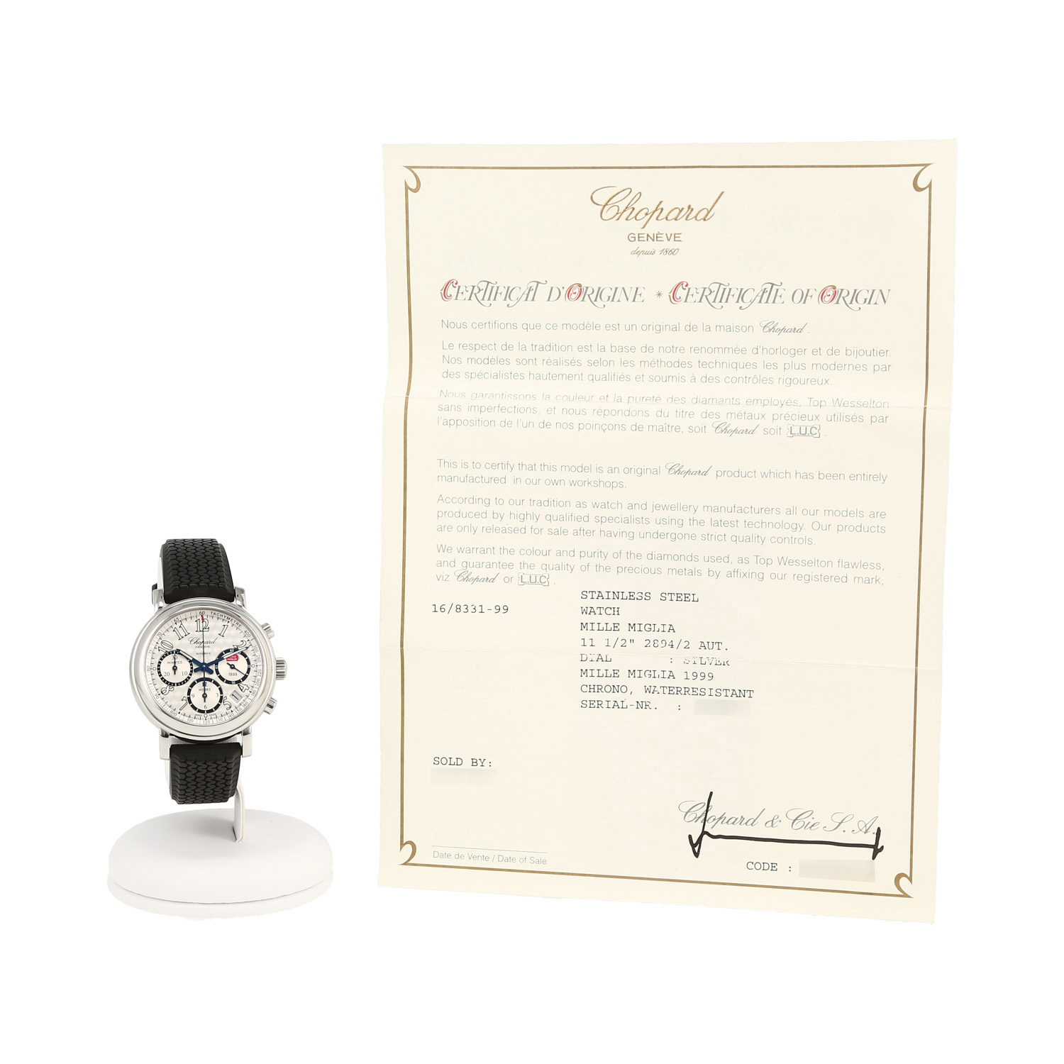 Reloj Chopard Mille Miglia de acero Ref: Chopard - 8331  Circa 2000