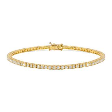 Bracelet ligne en or jaune et diamants (1,84 carat)