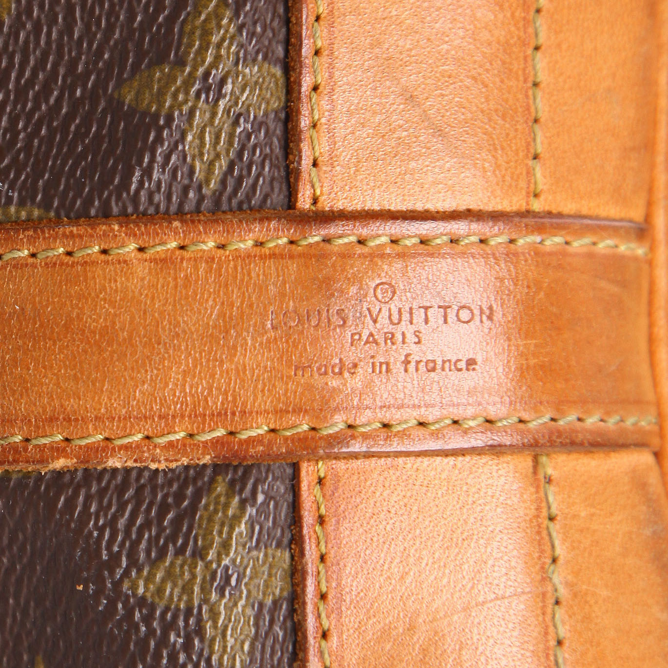 Bolso Cabás Louis Vuitton  Noé en lona Monogram marrón y cuero natural - Detail D2