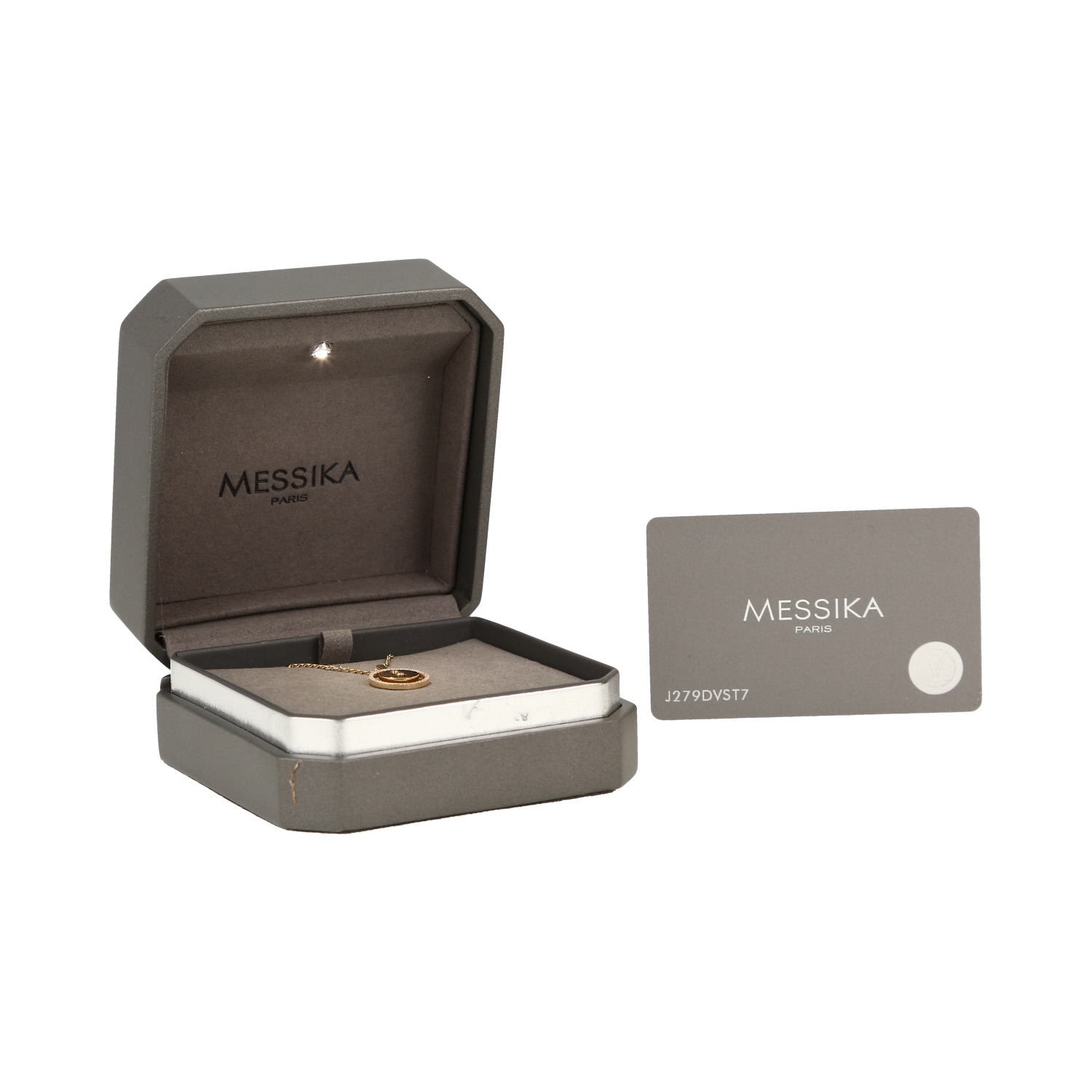 Messika Lucky Move small model necklace in yellow gold and diamonds - Detail D2