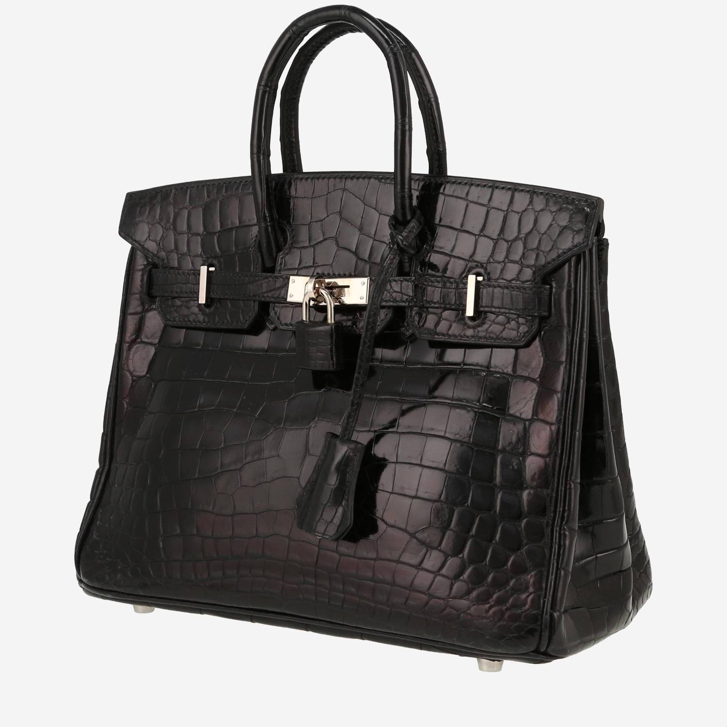 Hermès  Birkin 25 cm handbag  in black niloticus crocodile