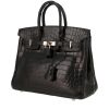 Bolso de mano Hermès  Birkin 25 cm en cocodrilo niloticus negro - 00pp thumbnail