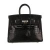 Bolso de mano Hermès  Birkin 25 cm en cocodrilo niloticus negro - 360 thumbnail