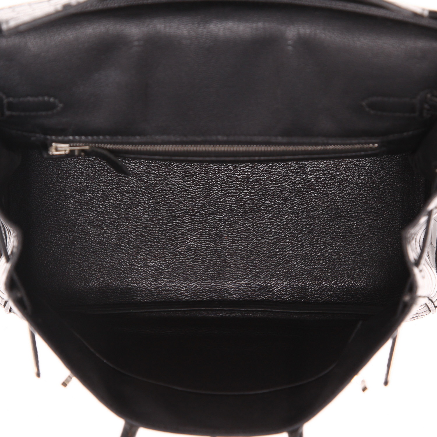 Bolso de mano Hermès  Birkin 25 cm en cocodrilo niloticus negro - Detail D3