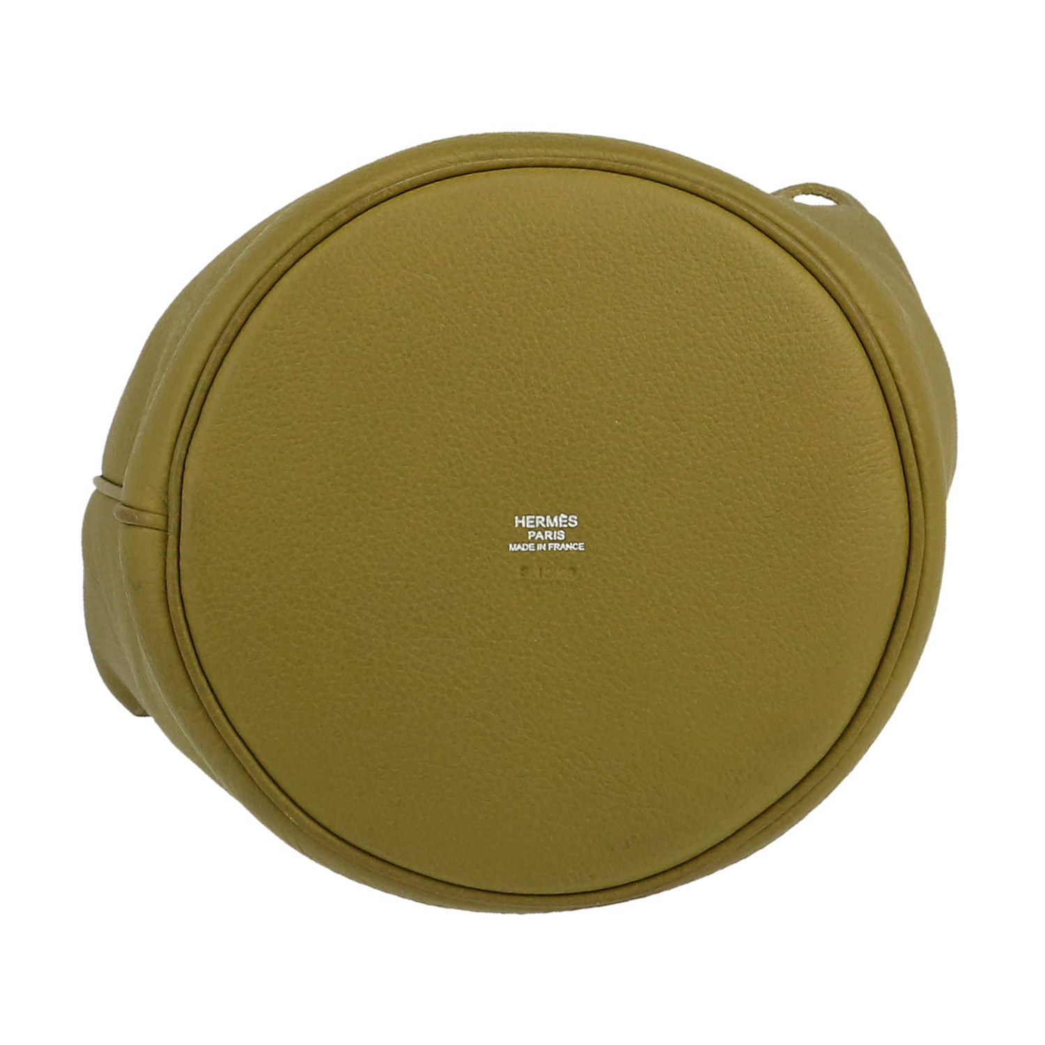 Hermès  Mangeoire handbag  in green Chartreuse togo leather - Detail D1