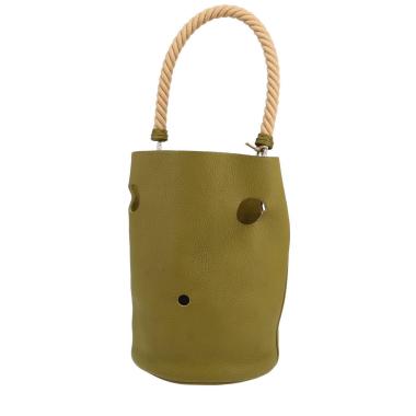 Hermès  Mangeoire handbag  in green Chartreuse togo leather
