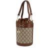 Bolso de mano Gucci   en tejido "Suprême GG" beige y cuero marrón - 00pp thumbnail