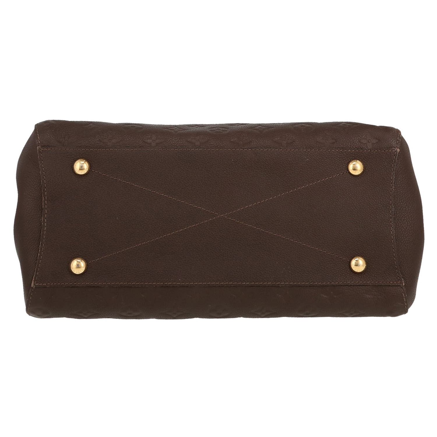 Louis Vuitton  Montaigne handbag  in brown empreinte monogram leather - Detail D1