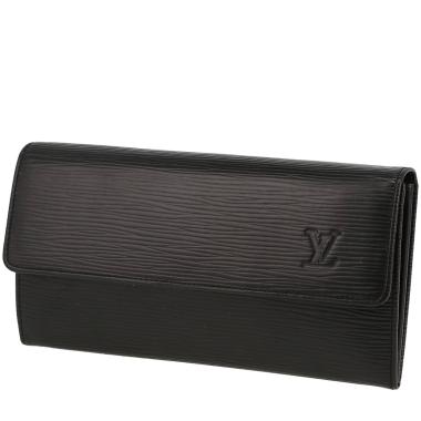 Portefeuille Louis Vuitton   en cuir épi noir