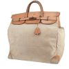 Hermès  Haut à Courroies weekend bag  in beige canvas  and natural leather - 00pp thumbnail