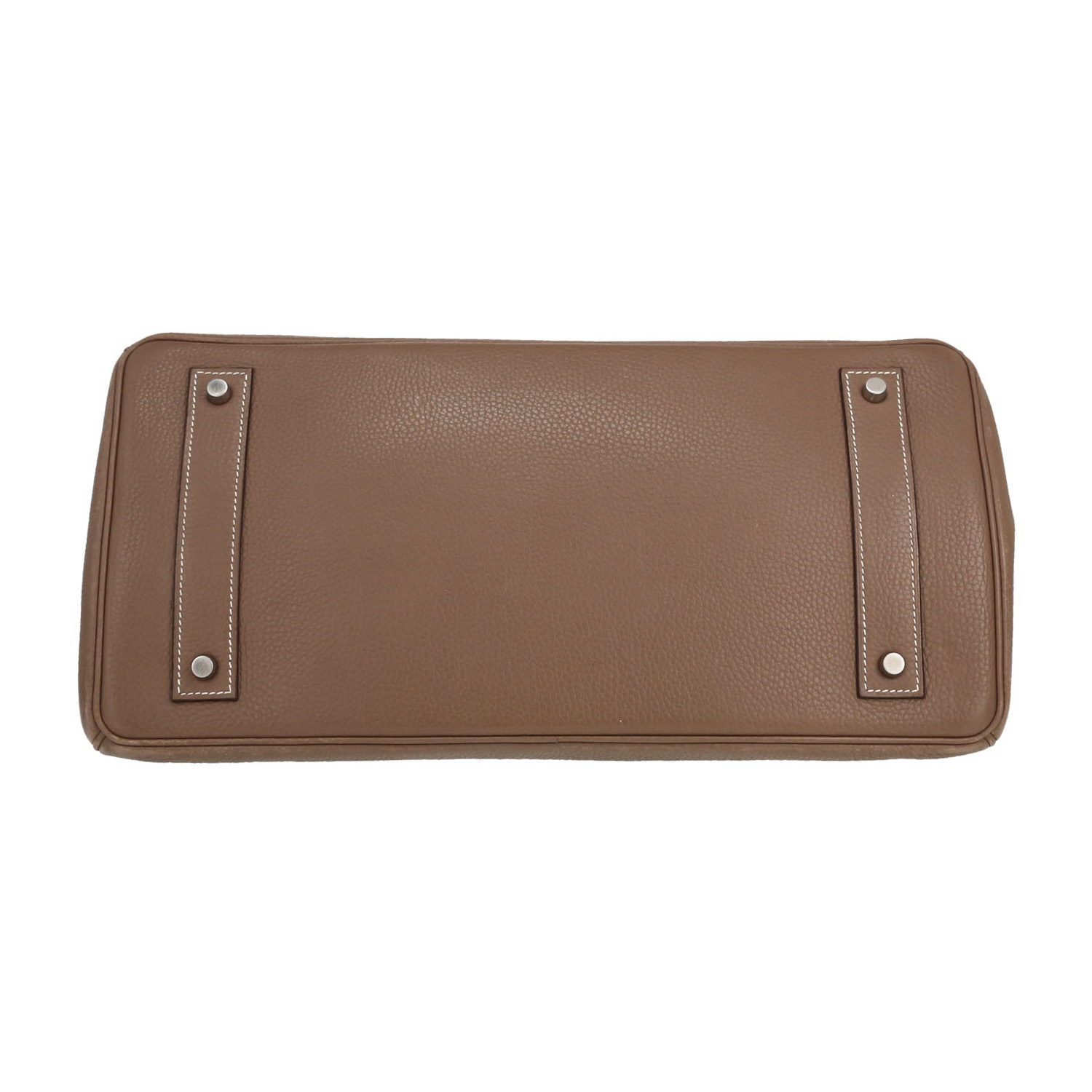 Bolso para llevar al hombro o en la mano Hermès  Birkin Shoulder en cuero togo marrón etoupe - Detail D1