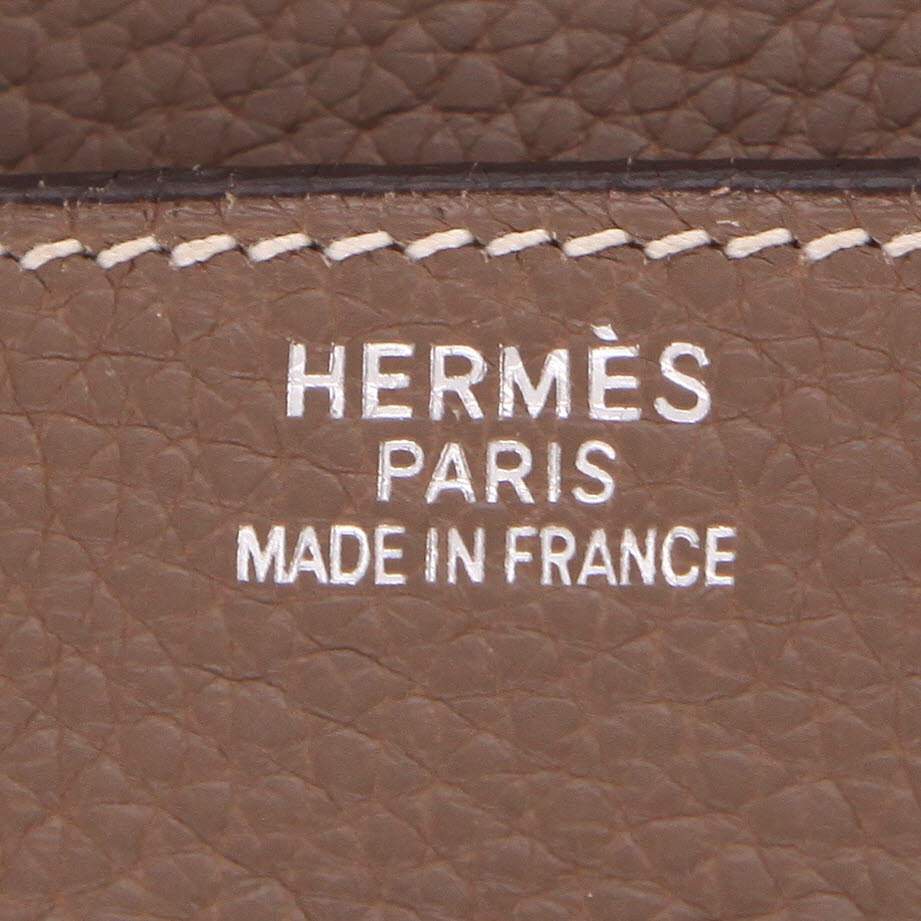 Sac porté épaule ou main Hermès  Birkin Shoulder en cuir togo étoupe - Detail D2