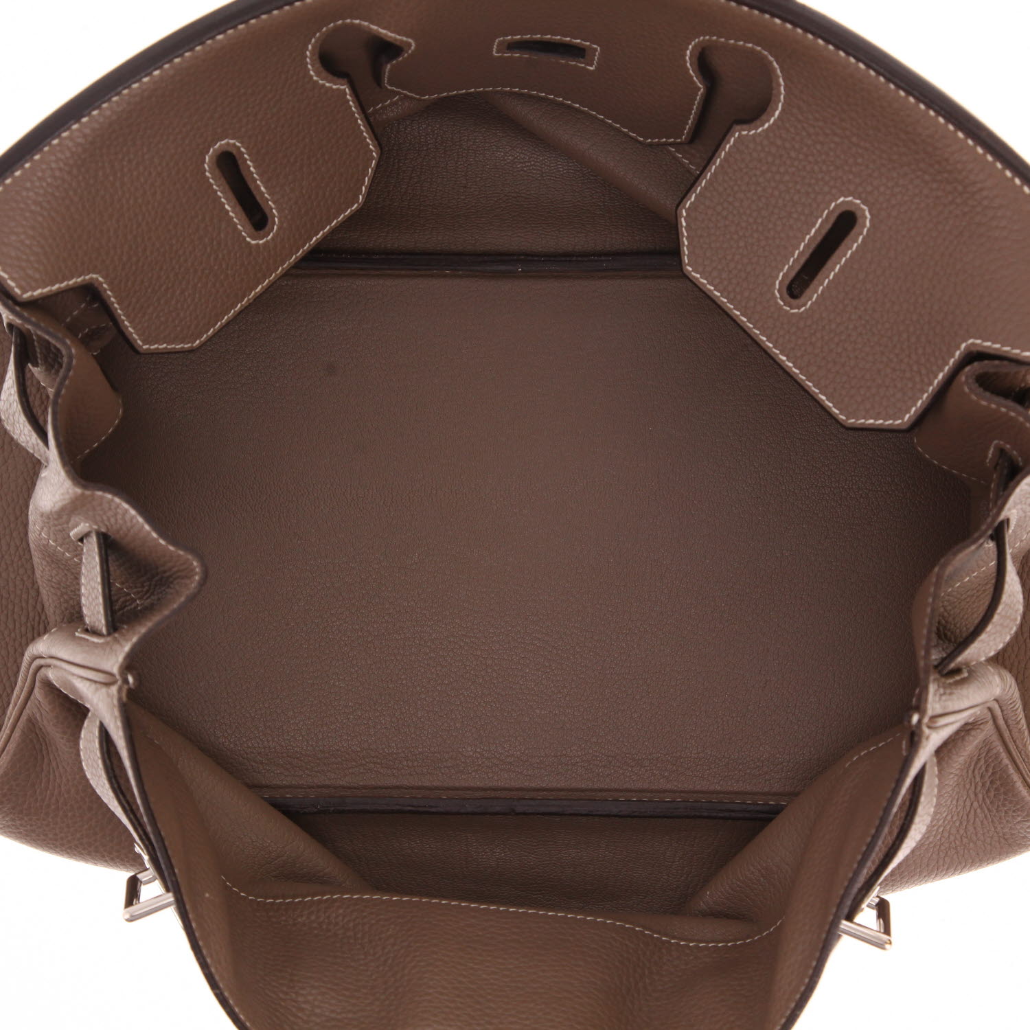 Sac porté épaule ou main Hermès  Birkin Shoulder en cuir togo étoupe - Detail D3