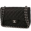 Sac à main Chanel  Timeless Jumbo en cuir grainé matelassé noir - 00pp thumbnail