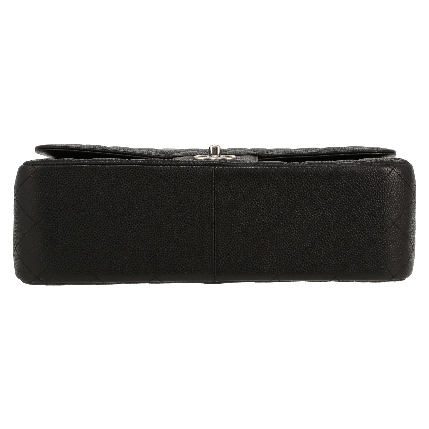 Bolso de mano Chanel  Timeless Jumbo en cuero granulado acolchado negro - Detail D1