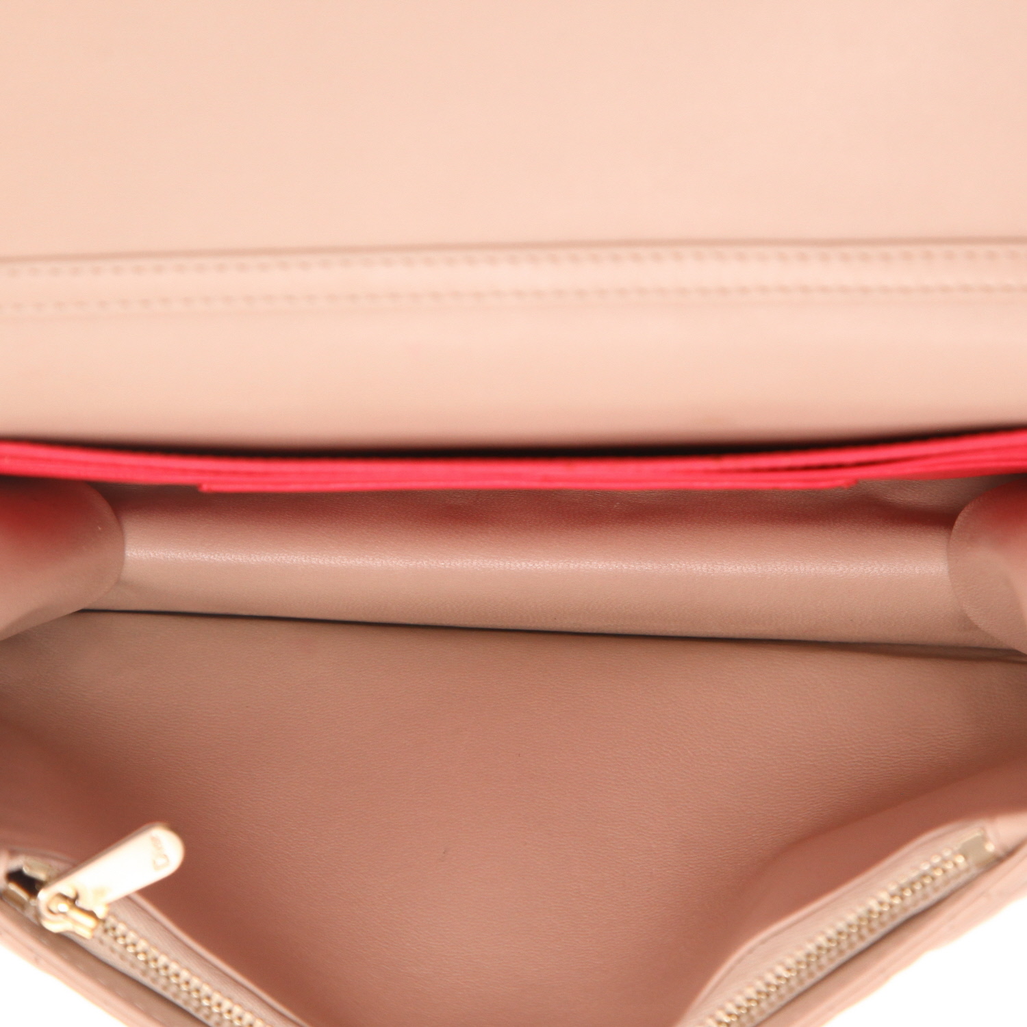 Dior  Promenade handbag  in pink leather cannage - Detail D3