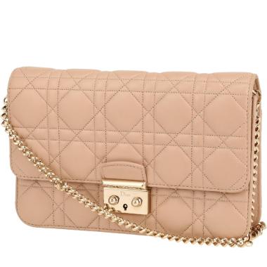 Dior  Promenade handbag  in pink leather cannage