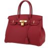 Hermes Kelly 32 cm handbag in red togo leather Hermès  Hermes Silver Lechappée Belle Suitcase Cadena en cuir togo rouge grenat - 00pp thumbnail