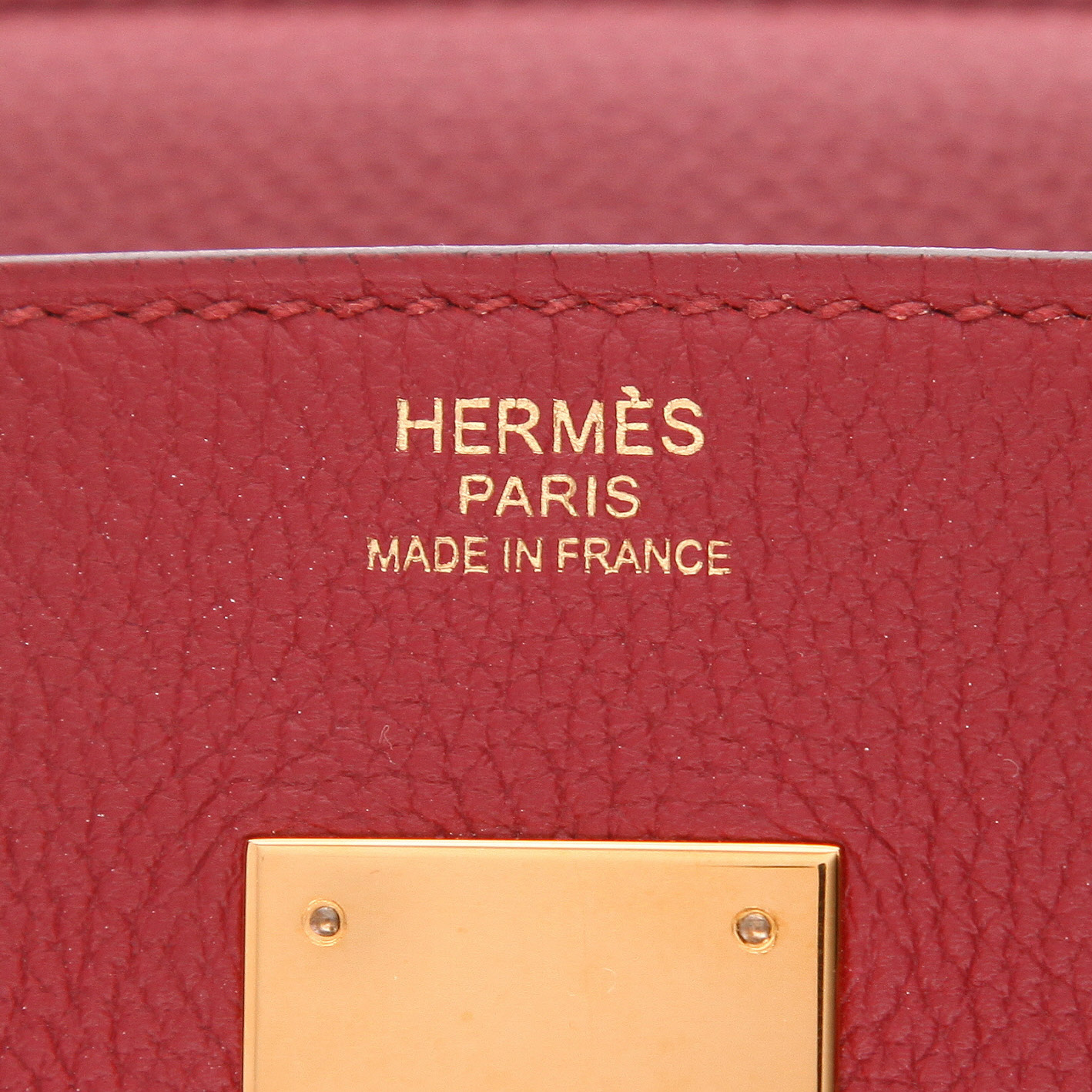 Borsa Hermès  Birkin 30 cm in pelle togo rosso granata - Detail D2