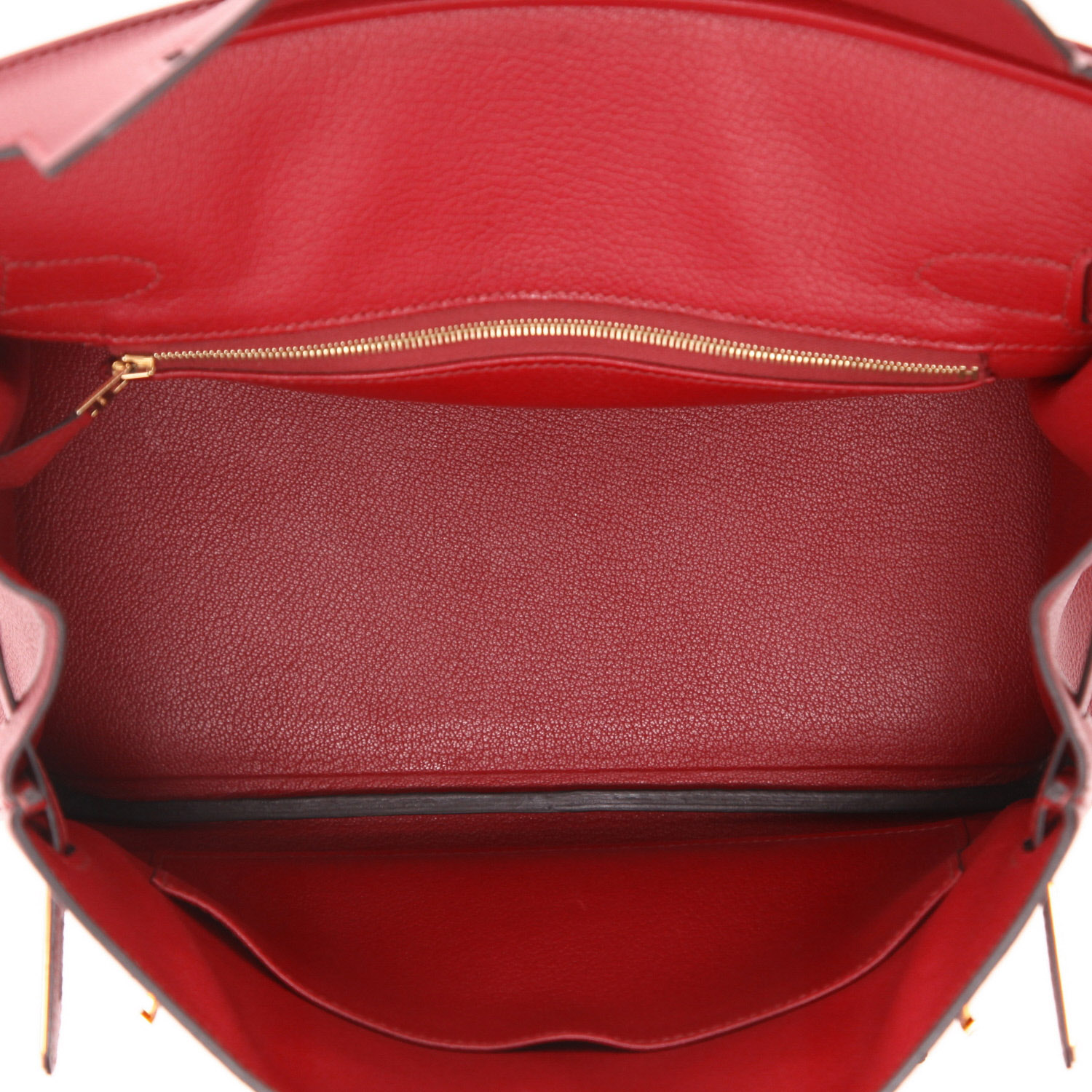 Hermès  Birkin 30 cm handbag  in pomegranate red togo leather - Detail D3