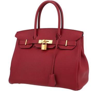Borsa Hermès  Birkin 30 cm in pelle togo rosso granata