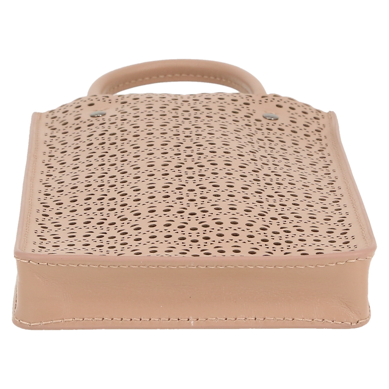Étui pour portable Alaïa  en cuir beige ajouré - Detail D1