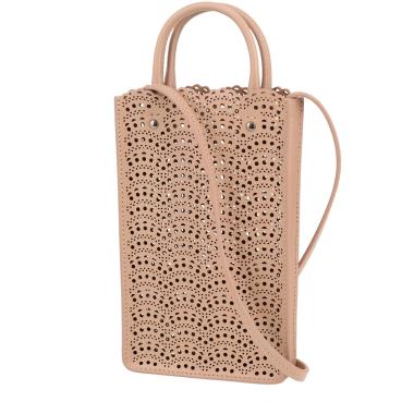 Portatelefono Alaïa   in pelle beige