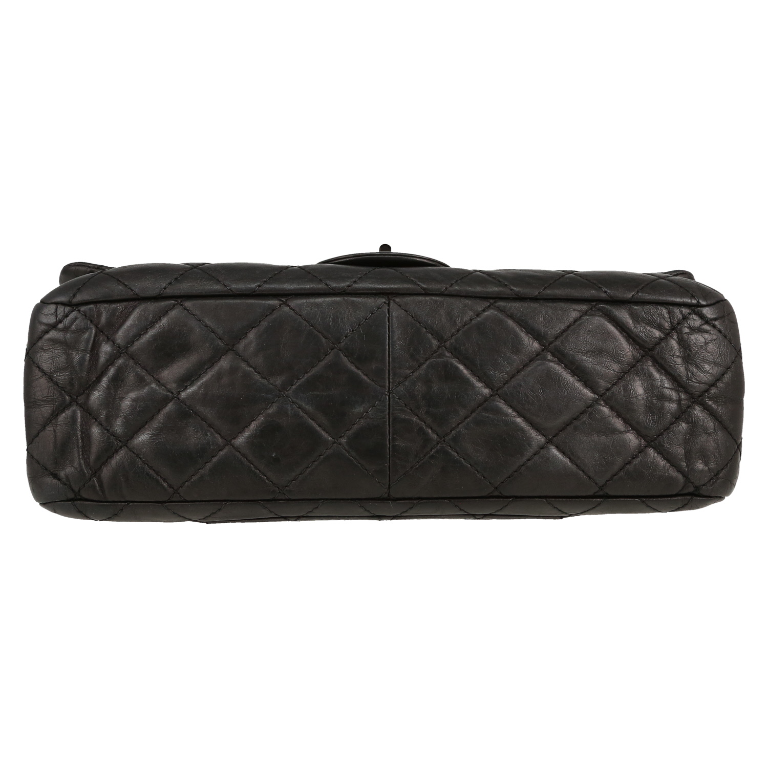 Chanel 2.55 handbag  in black quilted leather - Detail D1