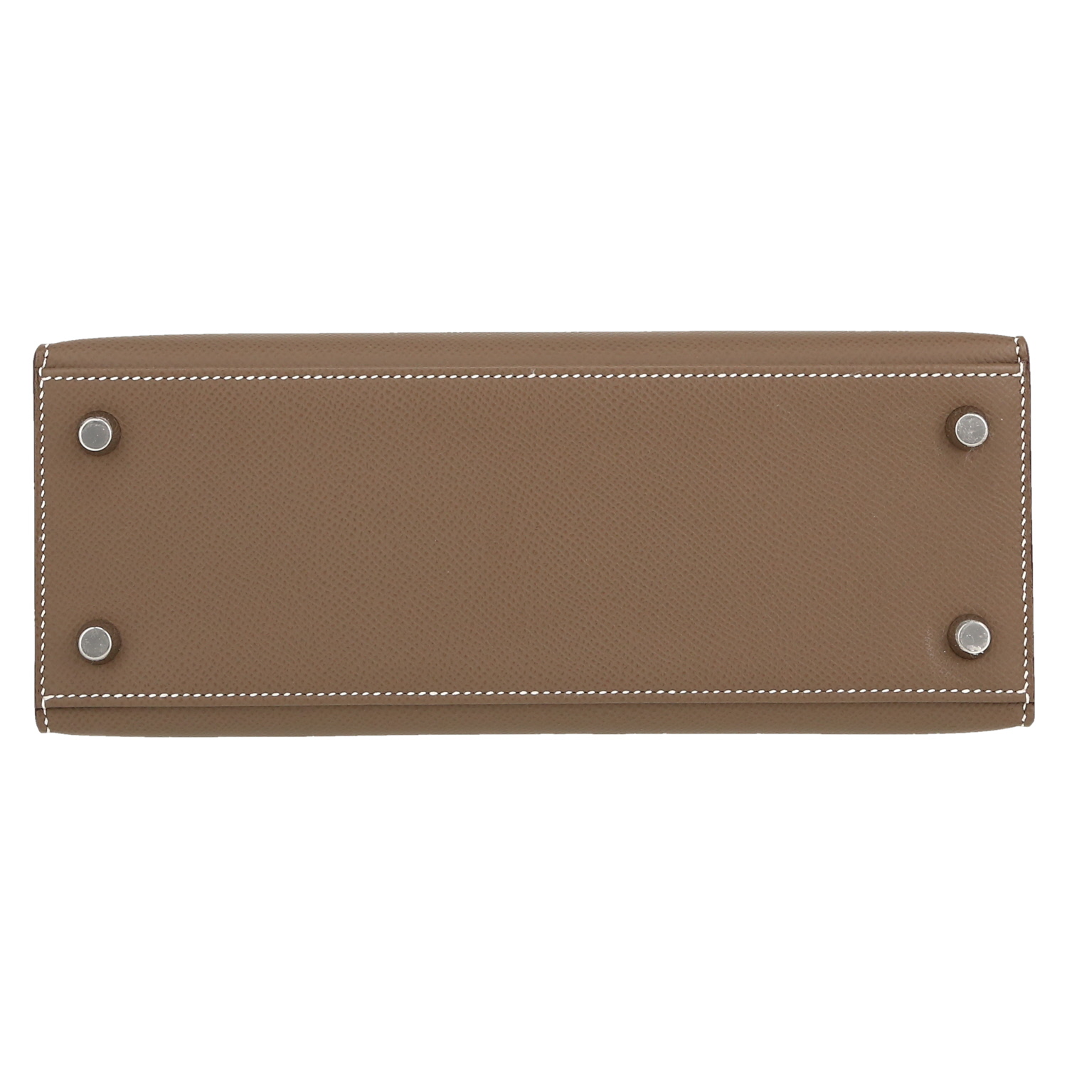 Sac à main Hermès  Kelly 25 cm en cuir epsom étoupe - Detail D1