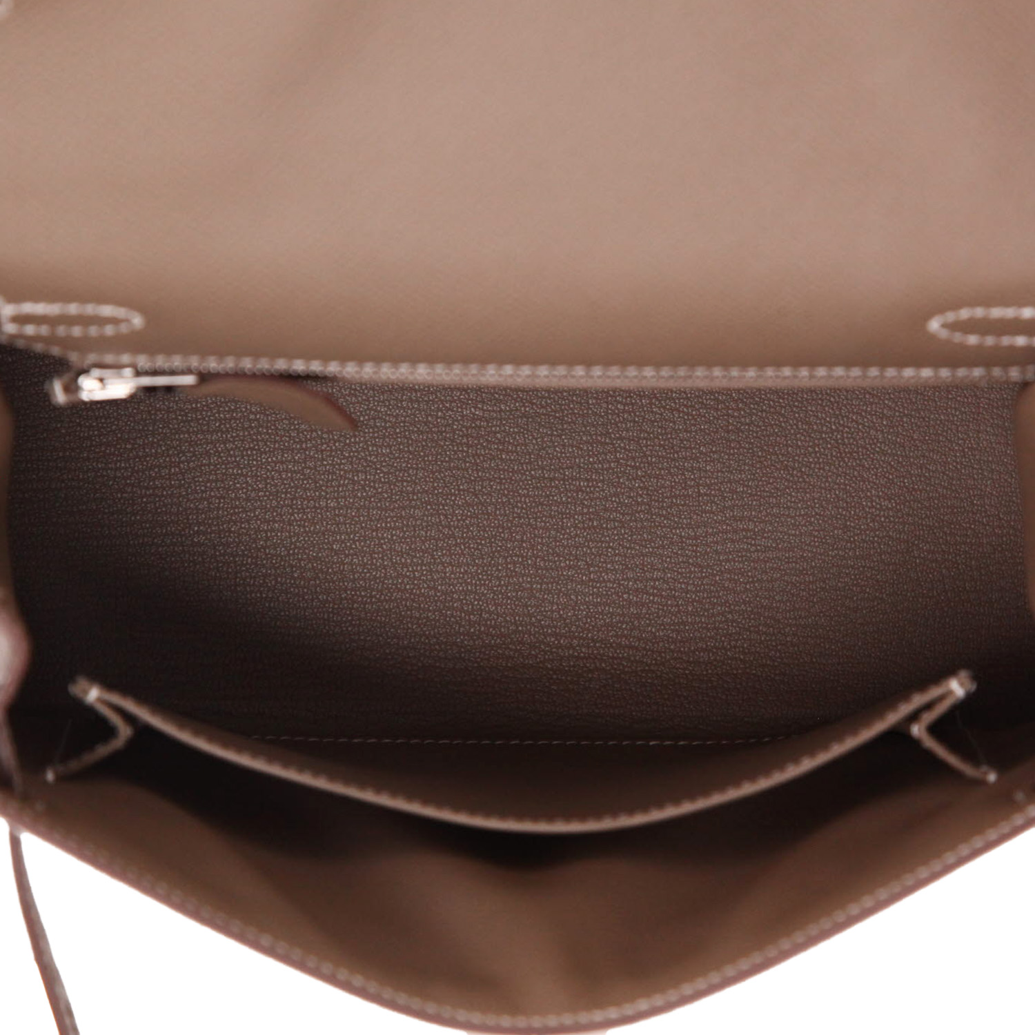 Sac à main Hermès  Kelly 25 cm en cuir epsom étoupe - Detail D3