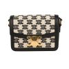 Celine  Triomphe Teen shoulder bag  in black and cream color "Triomphe" canvas  and black leather - 360 thumbnail