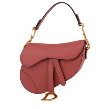 Sac à main Dior  Saddle mini  en cuir grainé rose