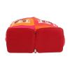 Sac cabas Hermès  Silky Pop - Shop Bag en toile imprimée orange rose et rouge et cuir rouge - Detail D1 thumbnail