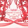 Sac cabas Hermès  Silky Pop - Shop Bag en toile imprimée orange rose et rouge et cuir rouge - Detail D2 thumbnail