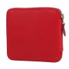 Sac cabas Hermès  Silky Pop - Shop Bag en toile imprimée orange rose et rouge et cuir rouge - Detail D4 thumbnail