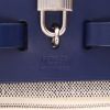 Hermès  Herbag bag worn on the shoulder or carried in the hand  in grey and blue canvas  and navy blue leather - Detail D2 thumbnail