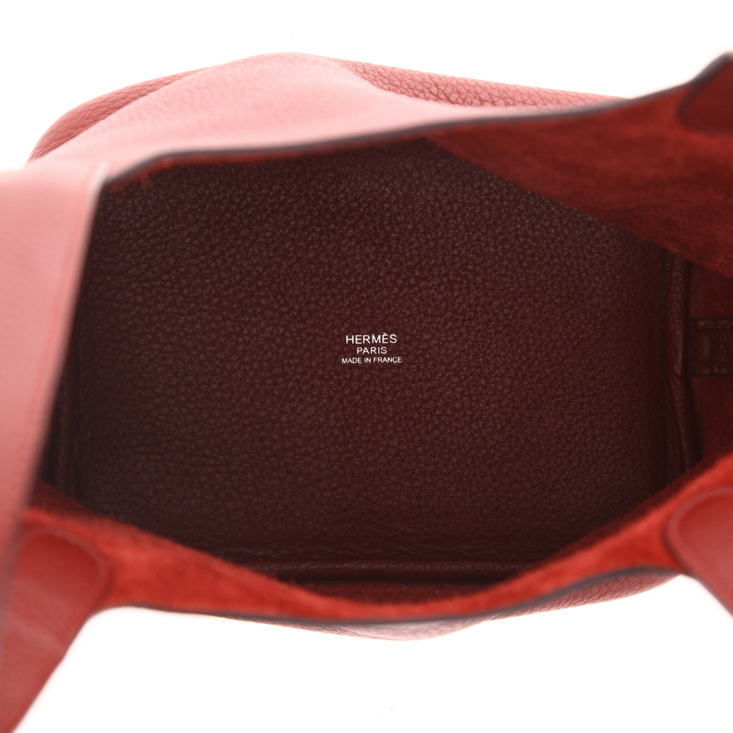 Bolso de mano Hermès  Picotin en cuero taurillon clémence rojo H - Detail D3