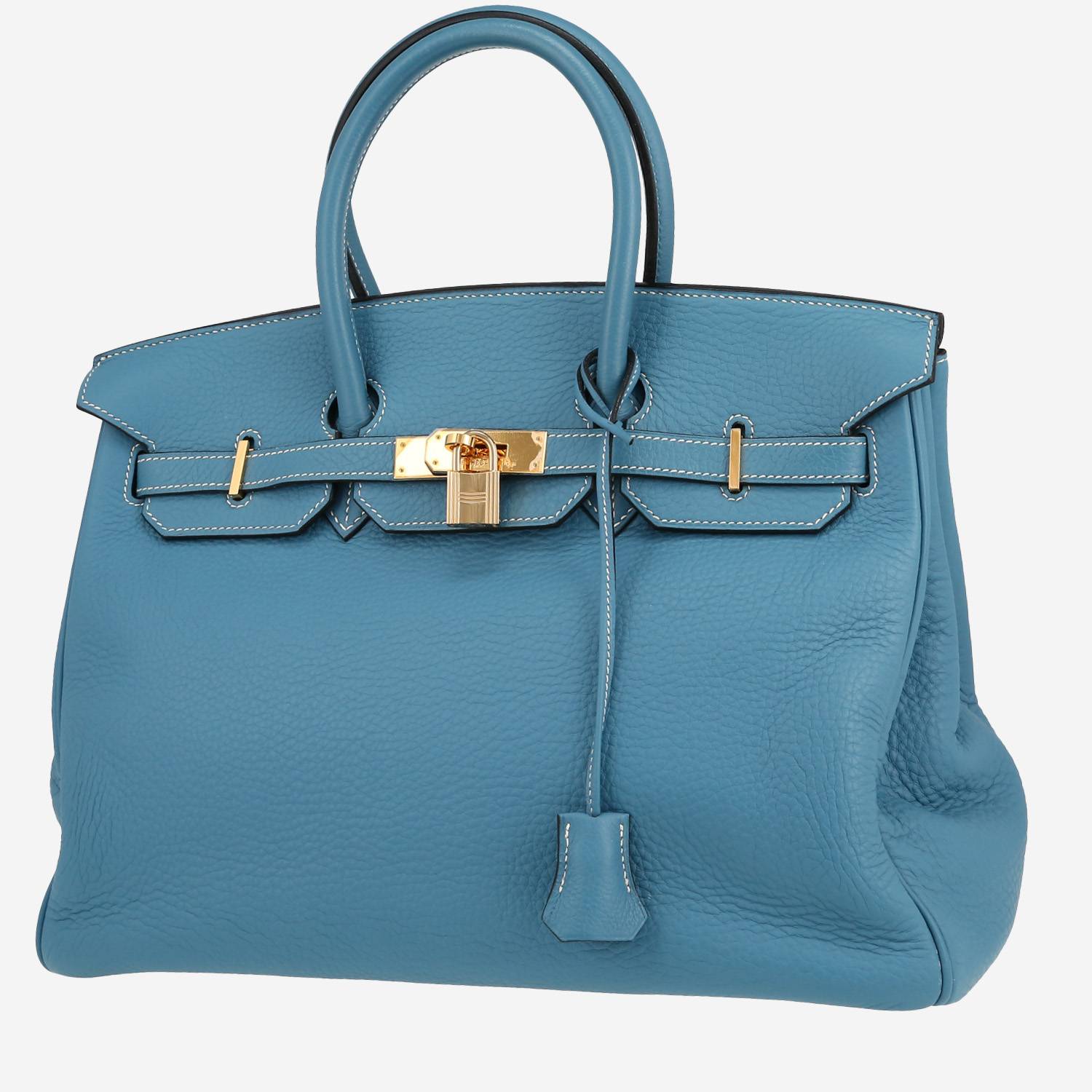 Hermès  Birkin 35 cm handbag  in blue jean togo leather