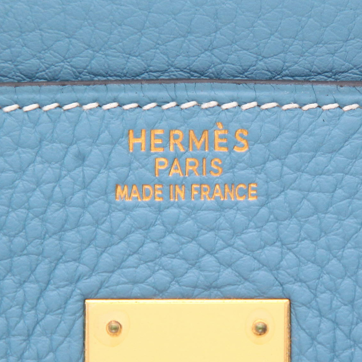 Borsa Hermès  Birkin 35 cm in pelle togo blu - Detail D2