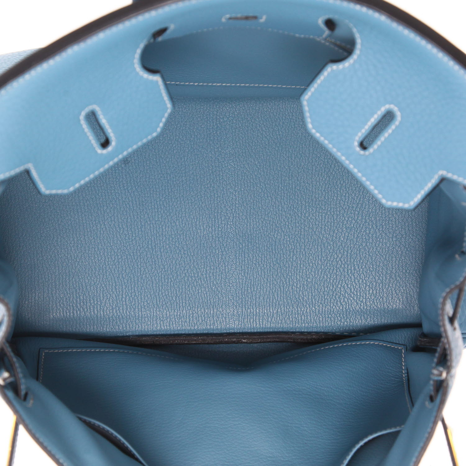 Borsa Hermès  Birkin 35 cm in pelle togo blu - Detail D3