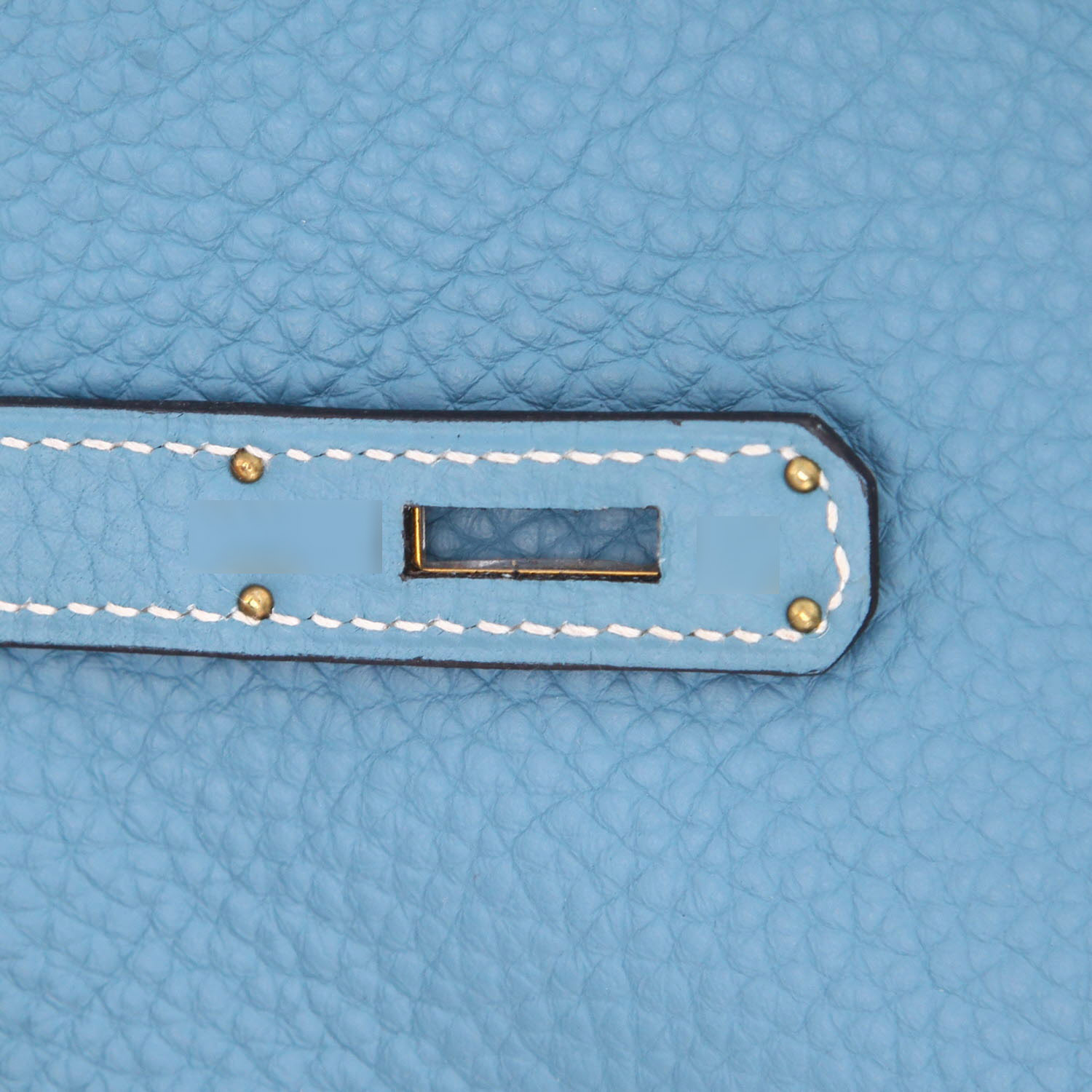 Sac à main Hermès  Birkin 35 cm en cuir togo bleu-jean - Detail D4