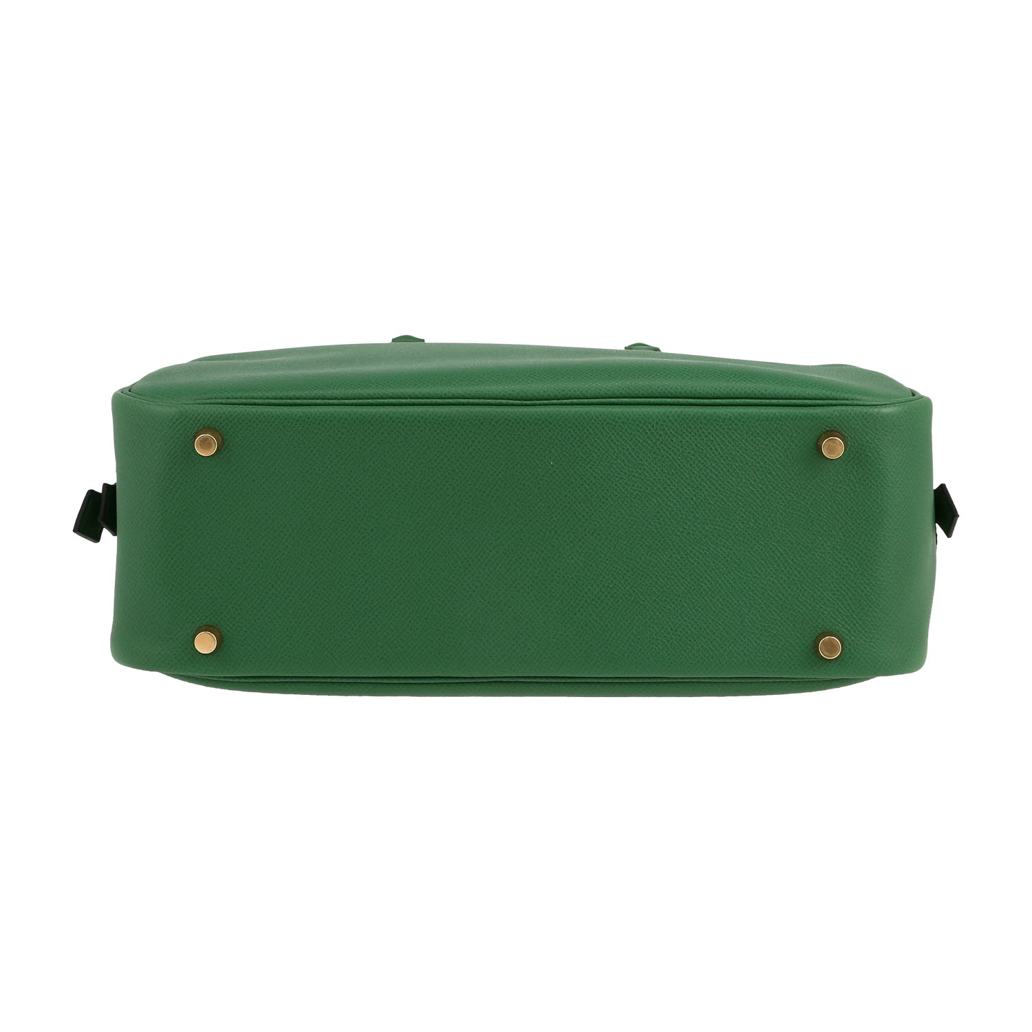 Borsa Hermès  Plume in pelle Courchevel verde - Detail D1