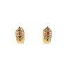 Paire de boucles d'oreilles Cartier Byzantine en or jaune, diamants et pierres de couleurs - 360 thumbnail