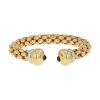 Bracelet jonc semi-rigide Vintage  en or jaune, or blanc et saphirs - 00pp thumbnail