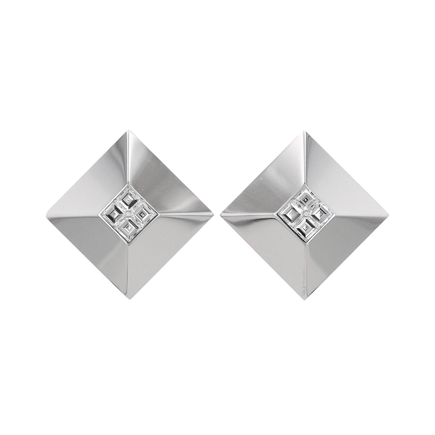 Chopard Ice Cube earrings in white gold and diamonds